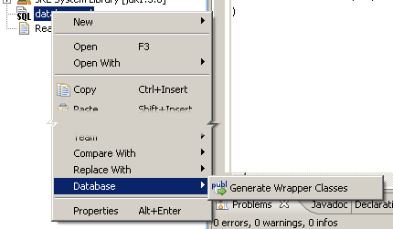 Popup context menu